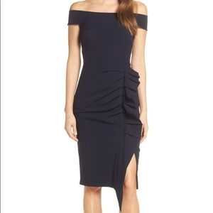 Eliza J Off the Shoulder Ruched Dress
